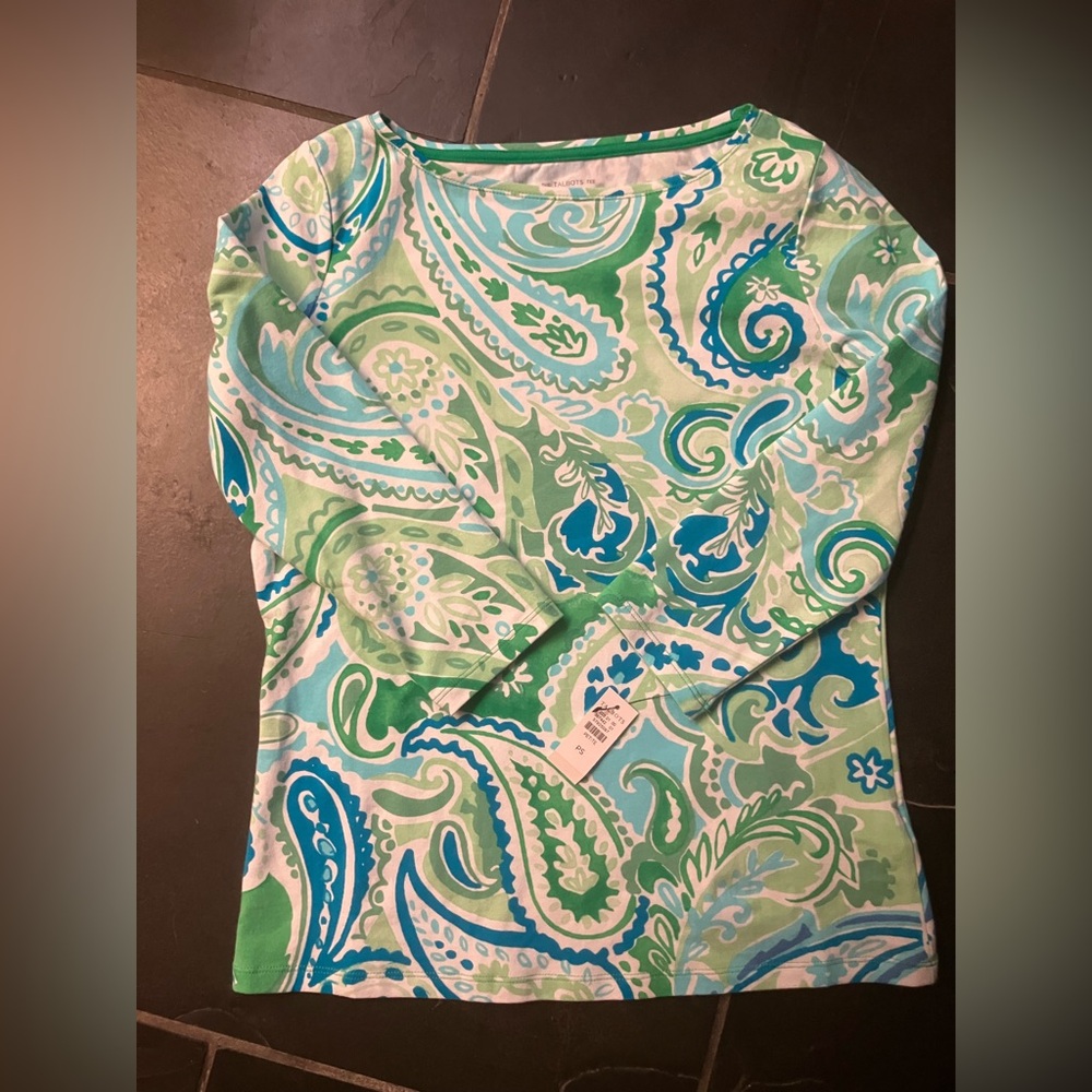 Talbots Women’s Size Small Petite Paisley Print Top